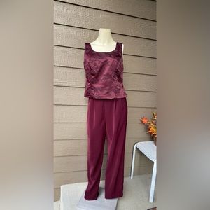 Vintage Positive Attitude 2 piece set Pant Suits With Top sleeveless beads, 6